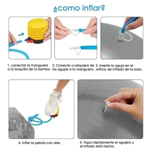 Balon Pilates Yoga Pelota Abdominales Gym 55 Cm + Inflador