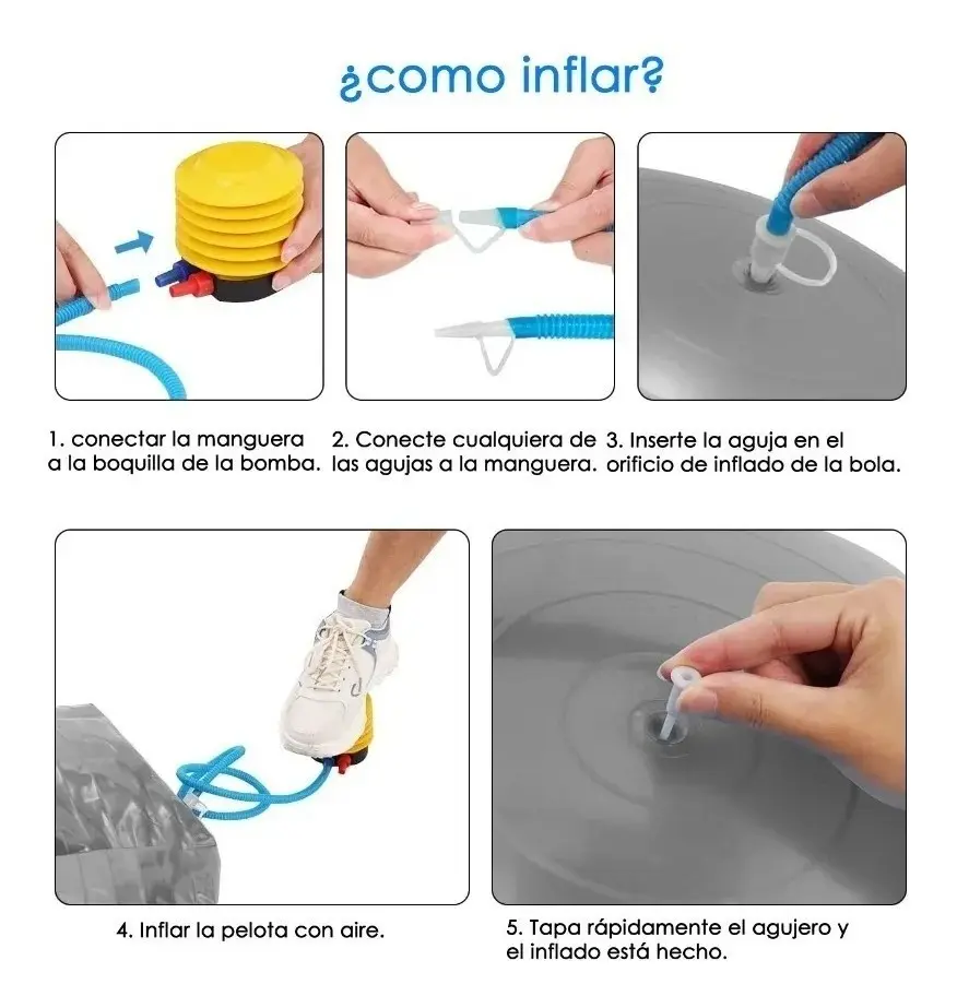 Balon Pilates Yoga Pelota Abdominales Gym 55 Cm + Inflador