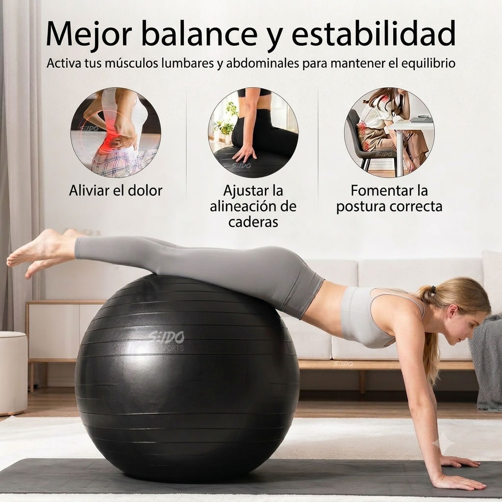 Balon Pilates Yoga Pelota Abdominales Gym 56 Cm
