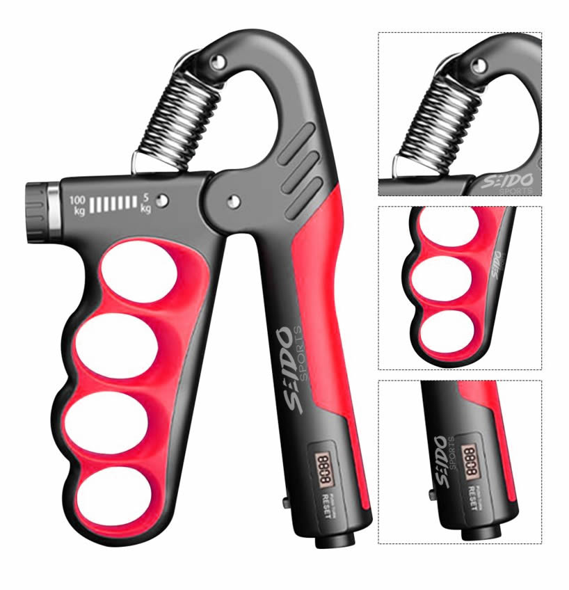 Hand Grip Tensor 5/100 Kg Contador Entrenador Mano Terapia