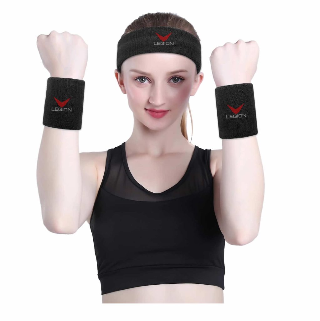 Set de Balaca y Muñequeras para Sudor - Kit de Entrenamiento Fitness Gym