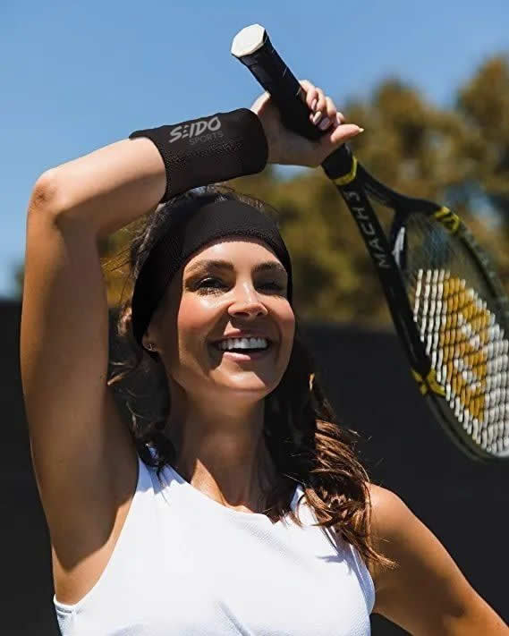 Par Muñequeras Sudor Tenis Manilla Deportiva Squash Gimnasio