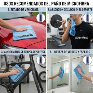 Toalla Microfibra Caneo Secado Rapido Multiusos Absorbente 55x43cm + Estuche