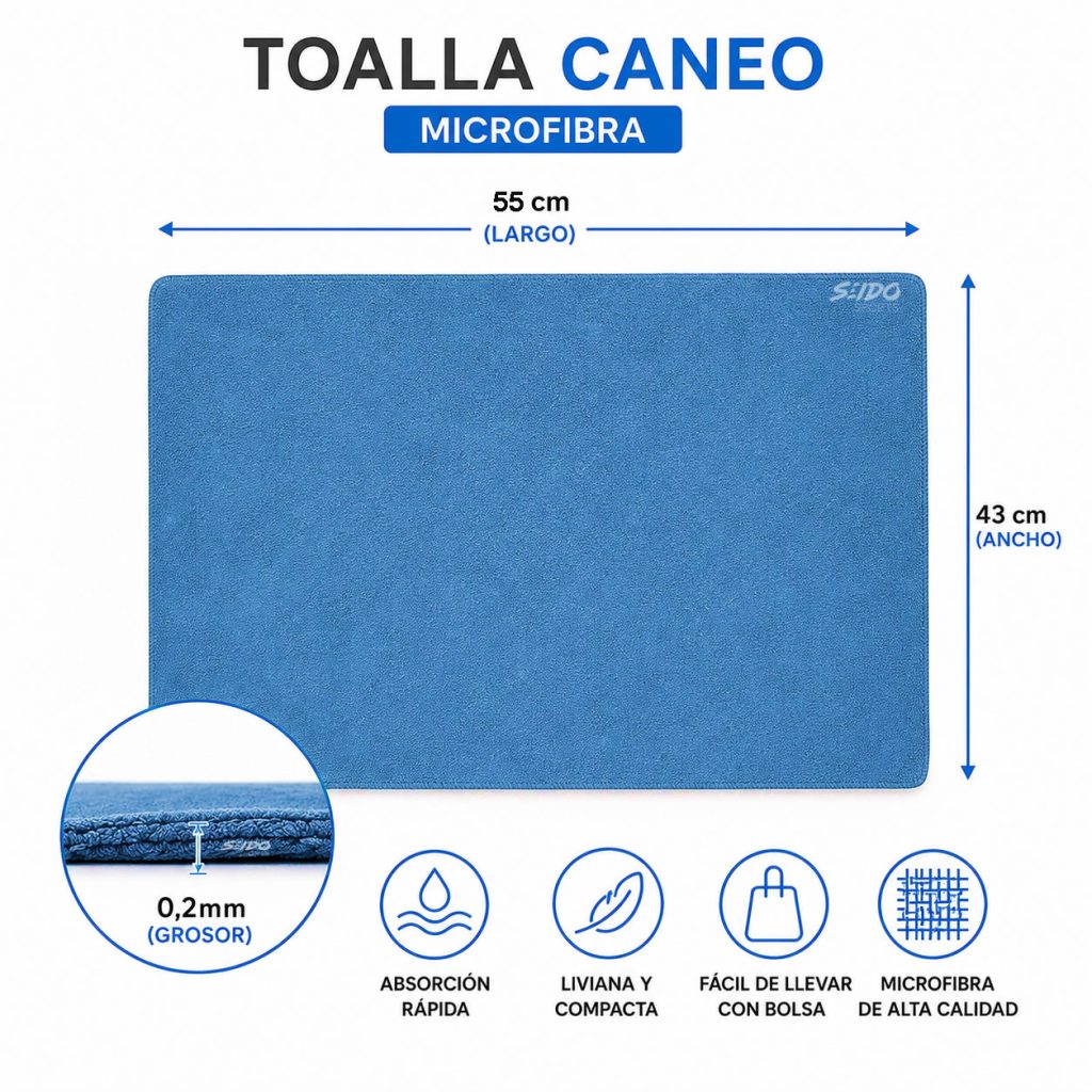 Toalla Microfibra Caneo Secado Rapido Multiusos Absorbente