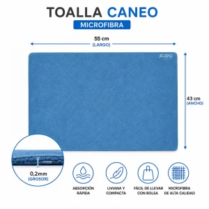 Toalla Microfibra Caneo Secado Rapido Multiusos Absorbente 55x43cm + Estuche