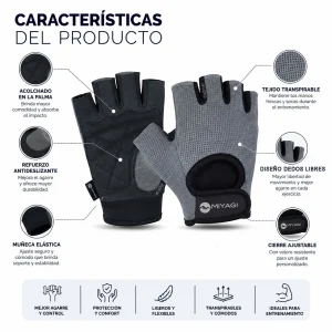 Guantes Deportivos Miyagi Proteccion Gimnasio Pesas Fitness