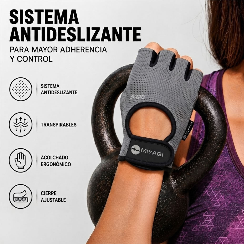 Guantes Deportivos Miyagi Proteccion Gimnasio Pesas Fitness
