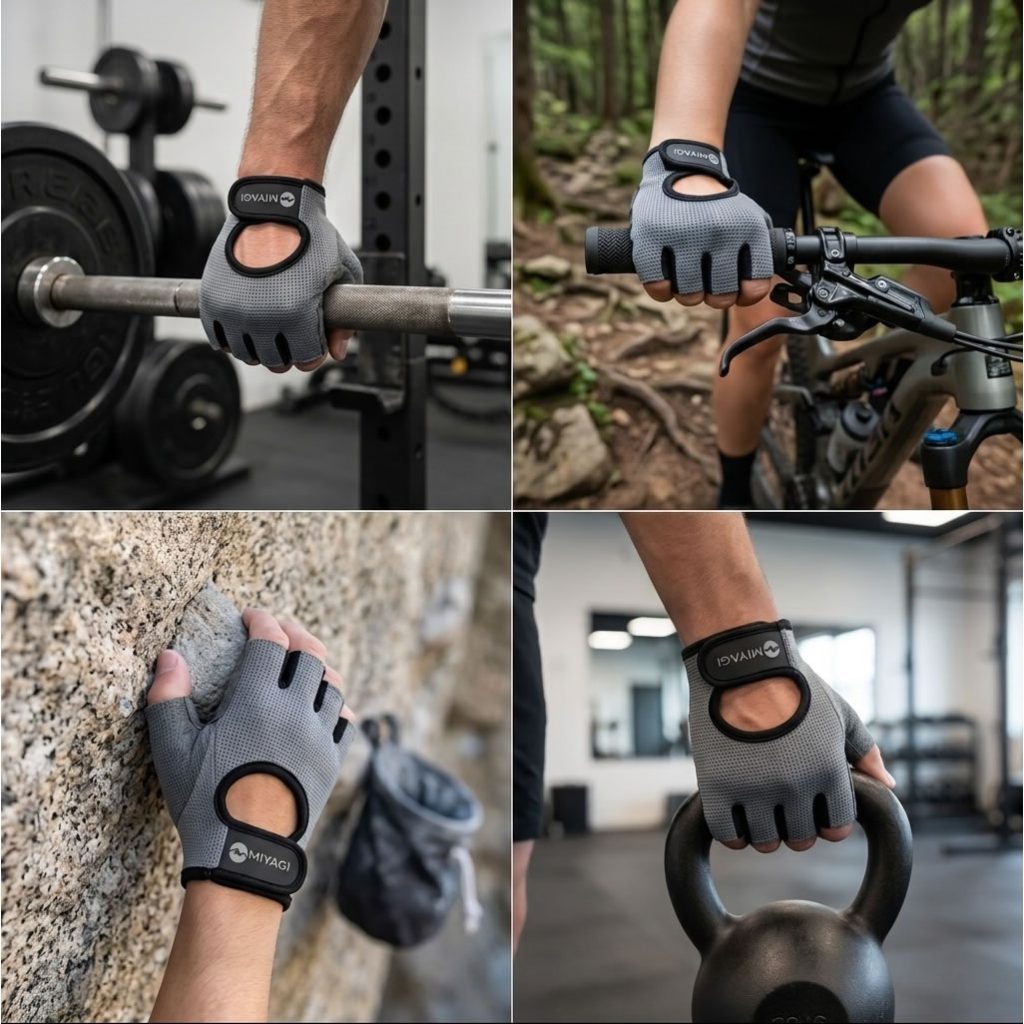 Guantes Deportivos Miyagi Proteccion Gimnasio Pesas Fitness