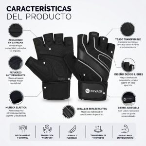 Guantes Deportivos Miyagi Muñequera Crossfit Gimnasio Pesas