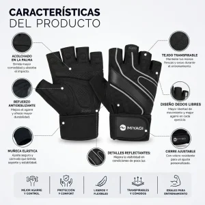 Guantes Deportivos Miyagi Muñequera Crossfit Gimnasio Pesas