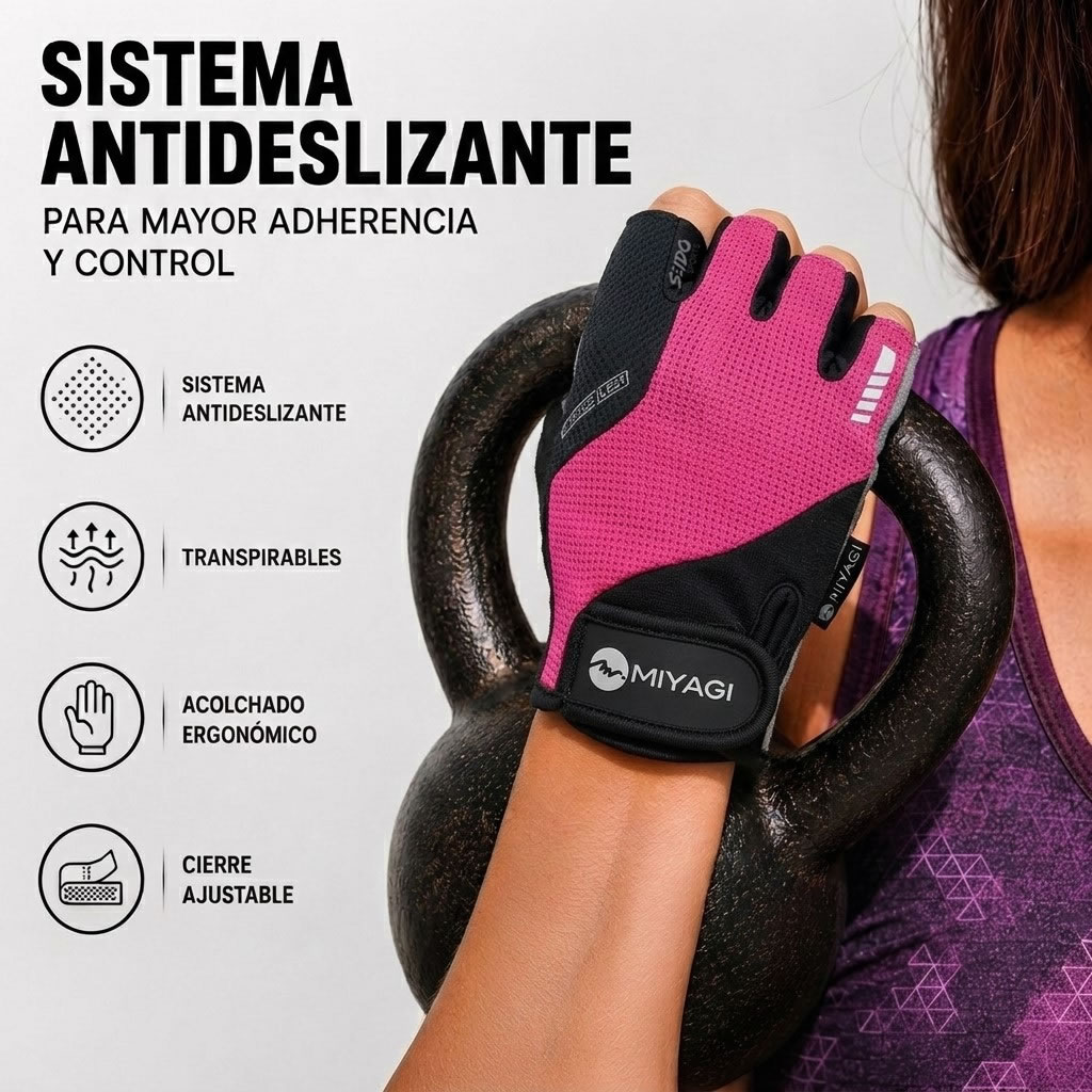 Guantes Deportivos Miyagi Ciclismo Fitness Gimnasio Pesas