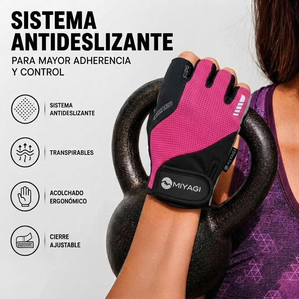 Guantes Deportivos Miyagi Ciclismo Fitness Gimnasio Pesas