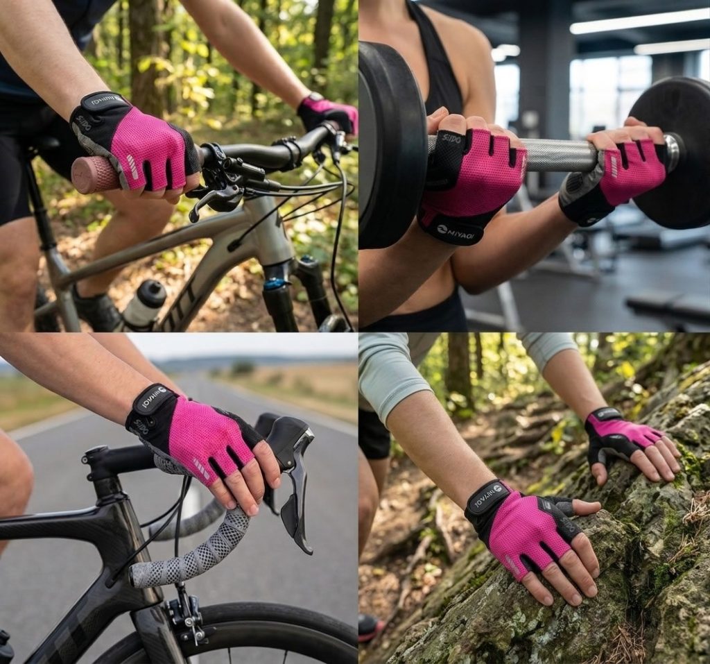 Guantes Deportivos Miyagi Ciclismo Fitness Gimnasio Pesas