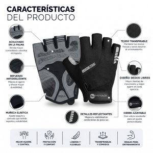 Guantes Deportivos Miyagi Ciclismo Fitness Gimnasio Pesas