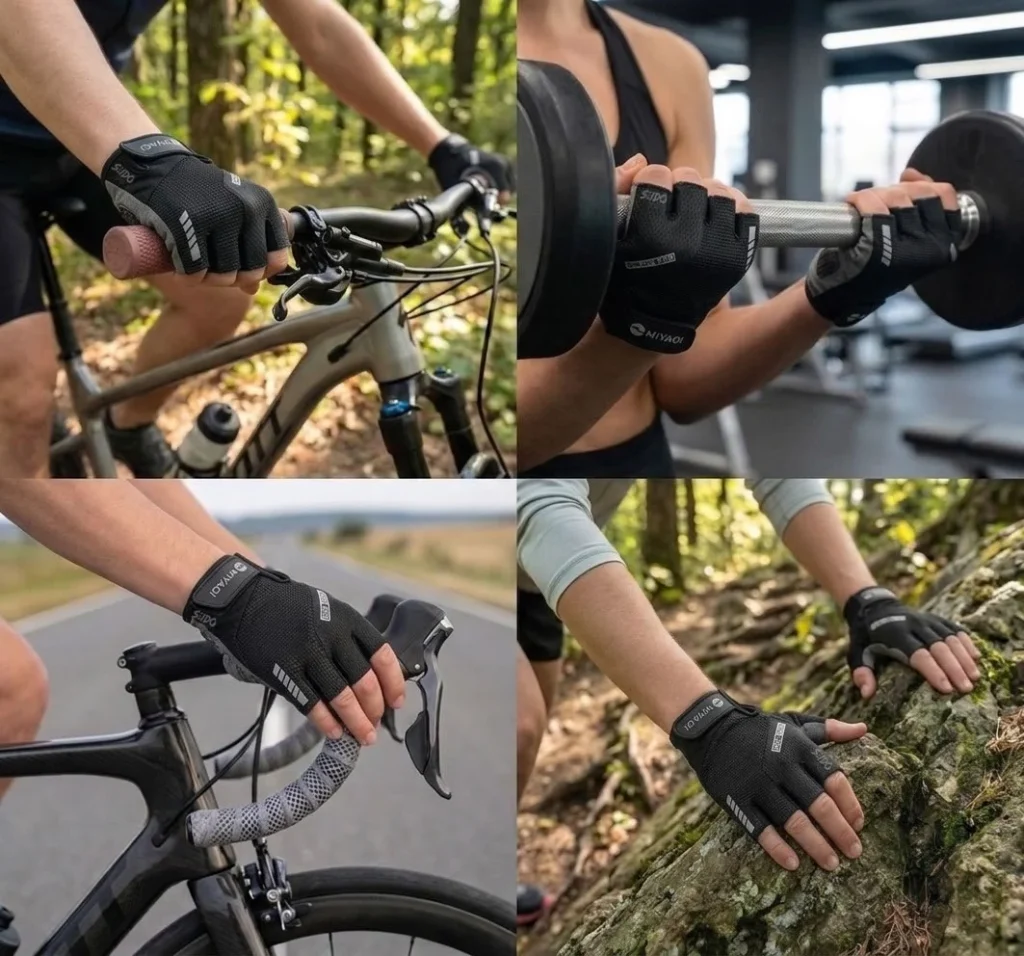 Guantes Deportivos Miyagi Ciclismo Fitness Gimnasio Pesas