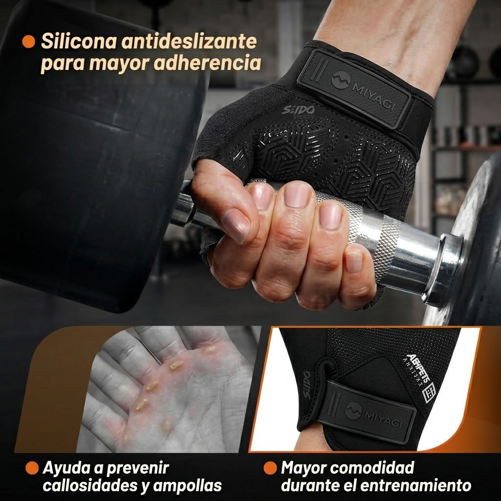 Guantes Deportivos Miyagi Crossfit Gimnasio Pesas Fitness