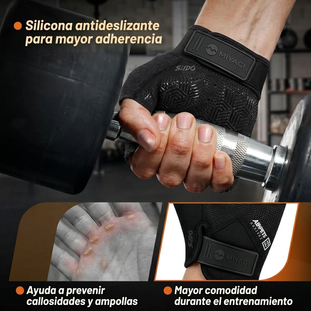 Guantes Deportivos Miyagi Crossfit Gimnasio Pesas Fitness
