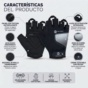 Guantes Deportivos Miyagi Entrenamiento Gimnasio Pesas