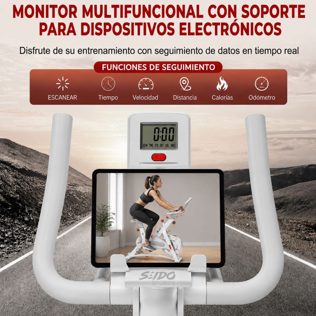 Bicicleta Spinning Transmision Correa Monitor Estatica Fija