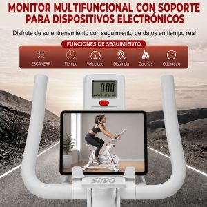 Bicicleta Spinning Transmision Correa Monitor Estatica Fija