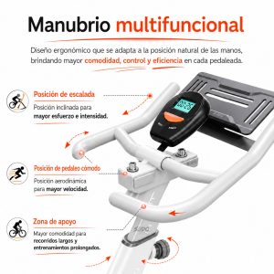 Bicicleta Spinning Transmision Correa Monitor Estatica Fija