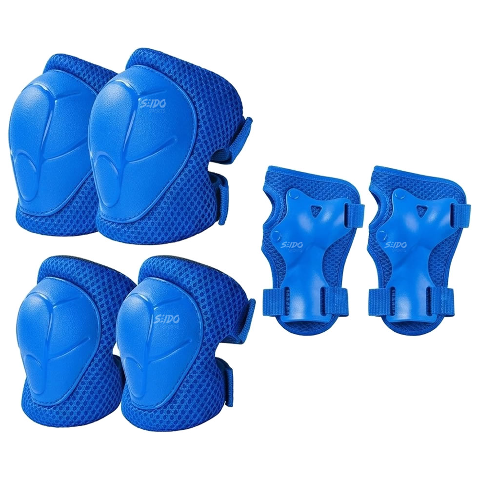 Kit Proteccion Patinaje Niños Casco Codera Muñequera Rodilla