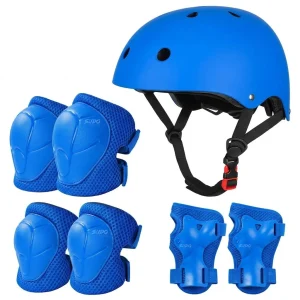 Kit Protección Patinaje Niños Set Casco Codera Muñequera Rodillera