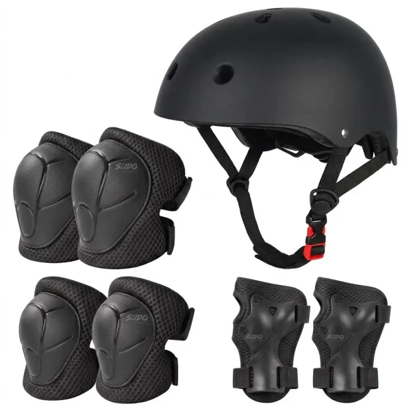 Kit Protección Patinaje Niños Set Casco Codera Muñequera Rodillera