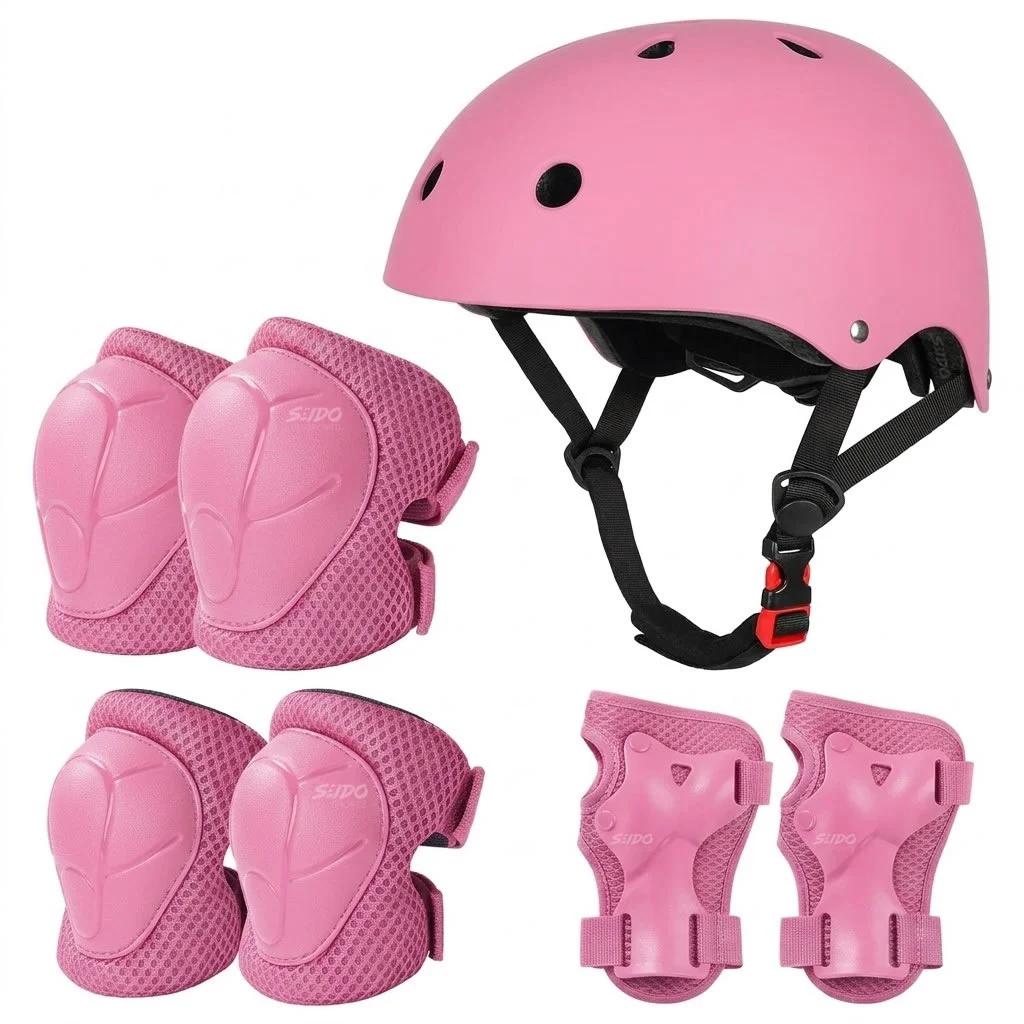 Kit Protección Patinaje Niños Set Casco Codera Muñequera Rodillera