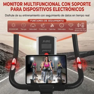 Bicicleta Spinning Frecuencia Cardiaca Estatica Con Bluetooth
