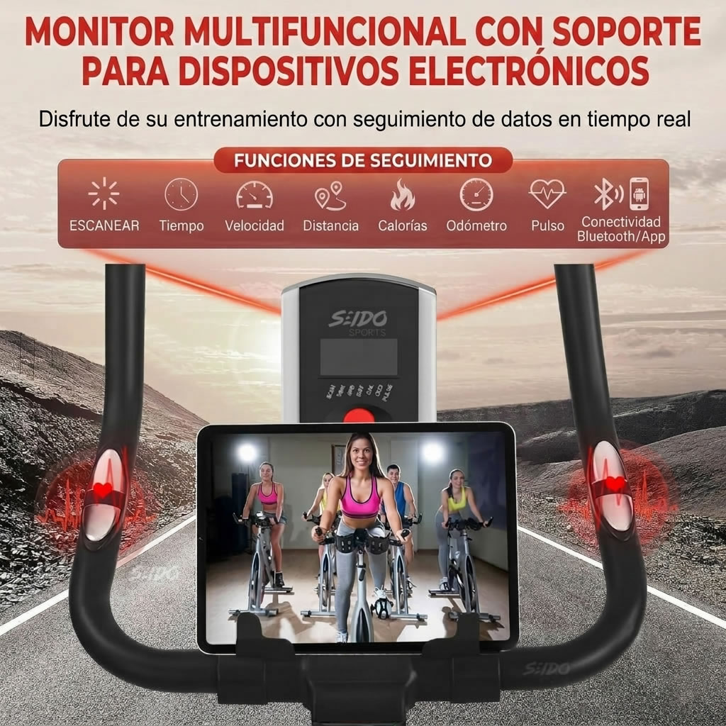 Bicicleta Spinning Estatica Frecuencia Cardiaca Bluetooth