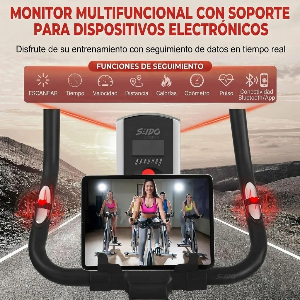 Bicicleta Spinning Frecuencia Cardiaca Estatica Con Bluetooth