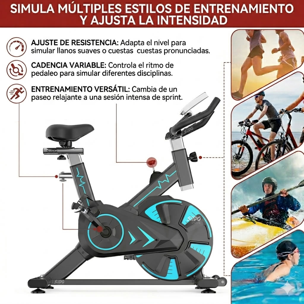 Bicicleta Spinning Estatica Frecuencia Cardiaca Bluetooth