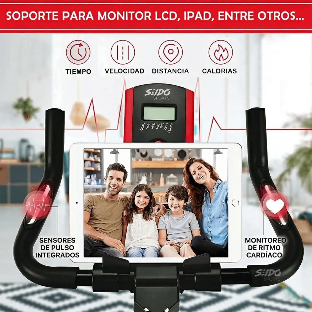 Bicicleta Spinning Monitor Frecuencia Cardiaca Estatica