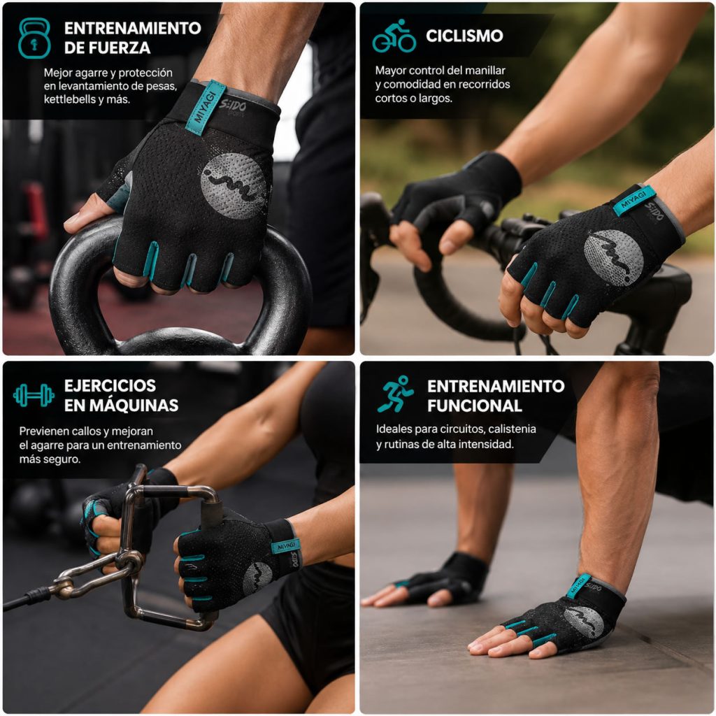 Guantes Deportivos Miyagi Proteccion Gimnasio Pesas Fitness