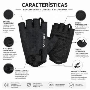 Guantes Deportivos Miyagi Gimnasio Pesas Ciclismo Fitness