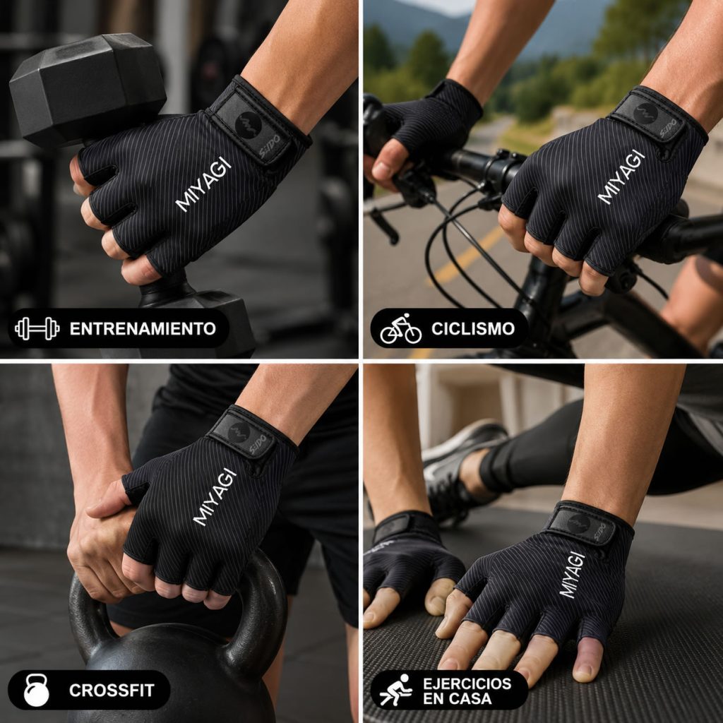 Guantes Deportivos Miyagi Gimnasio Pesas Ciclismo Fitness