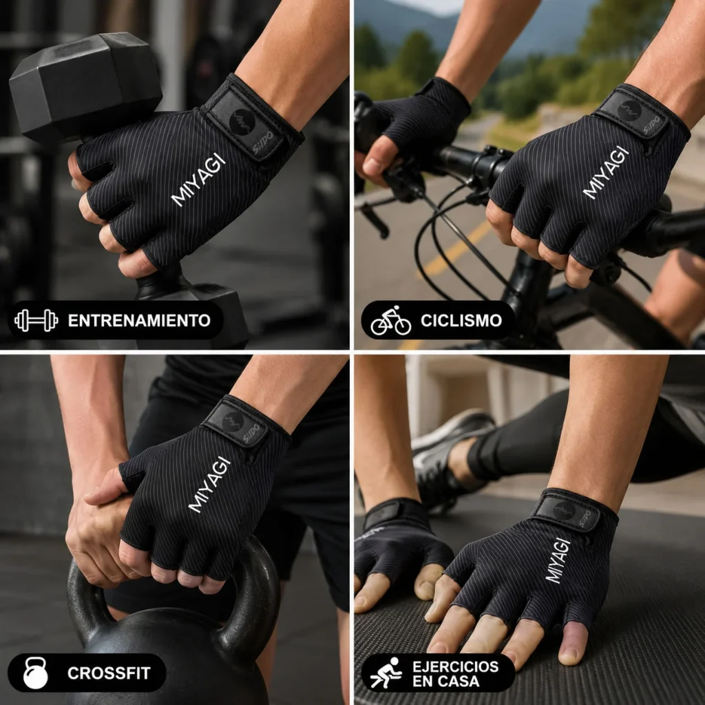 Guantes Deportivos Miyagi Gimnasio Pesas Ciclismo Fitness