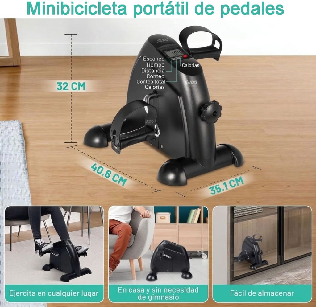 Mini Bicicleta Estatica Ejercitador Pedal Portatil Monitor