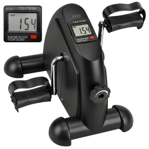 Mini Bicicleta Estatica Ejercitador Pedal Portatil Monitor - Negro