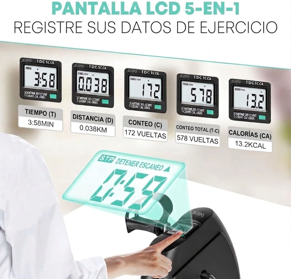 Mini Bicicleta Estatica Ejercitador Pedal Portatil Monitor