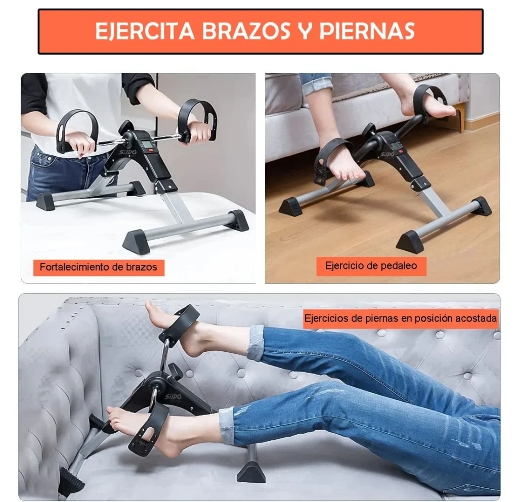 Mini Bicicleta Estatica Pedal Base Antideslizante Portatil