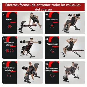 Banco Multifuncional Reclinable Pesas Predicador Multiusos