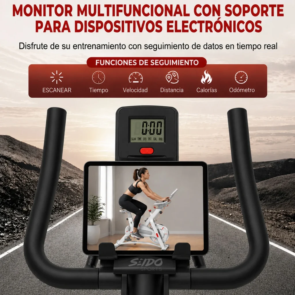 Bicicleta Spinning Monitor Transmision Correa Estatica Fija
