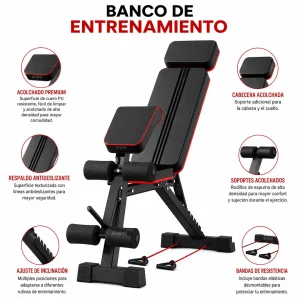 Banco Multifuncional Reclinable Pesas Predicador Multiusos