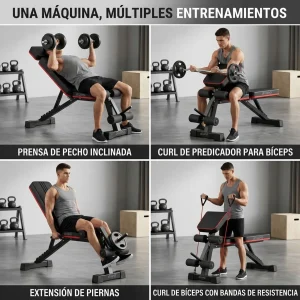 Banco Multifuncional Reclinable Pesas Predicador Multiusos