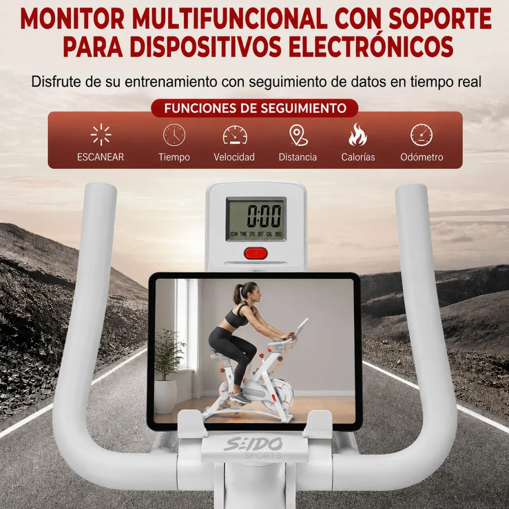 Bicicleta Spinning Monitor Transmision Correa Estatica Fija