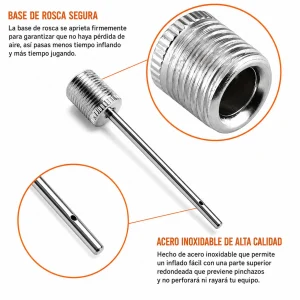 Aguja De Acero Inoxidable Adaptador Para Inflar Balones
