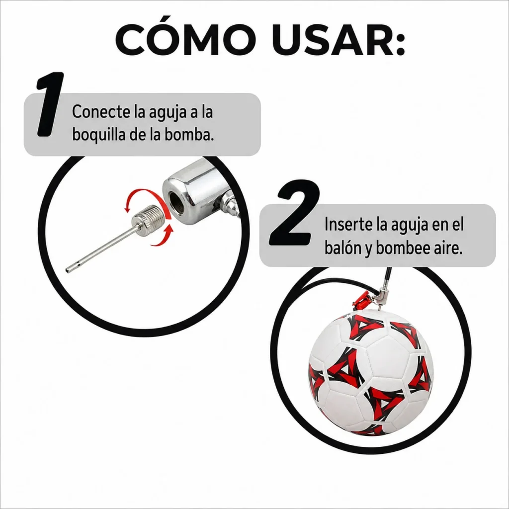Aguja De Acero Inoxidable Adaptador Para Inflar Balones