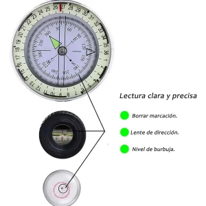 Brujula Táctica Profesional Con Luz Nocturna Metalica Flotante